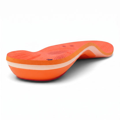 The Daily Insole in orange, side profile showing the contoured arch